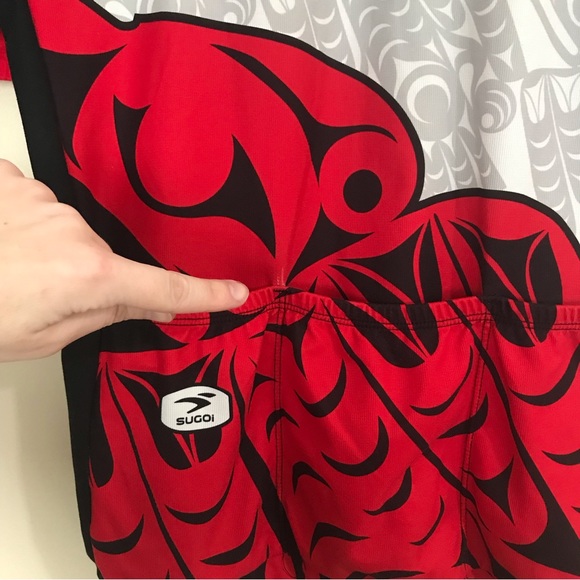 Sugoi Aboriginal Native Art Cycling Jersey | Short Sleeve West Coast Cycling Top - Picture 8 of 13